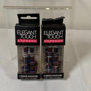 New Elegant Touch Express Tartan Acrylic Press On Nails 3 Minute Manicure